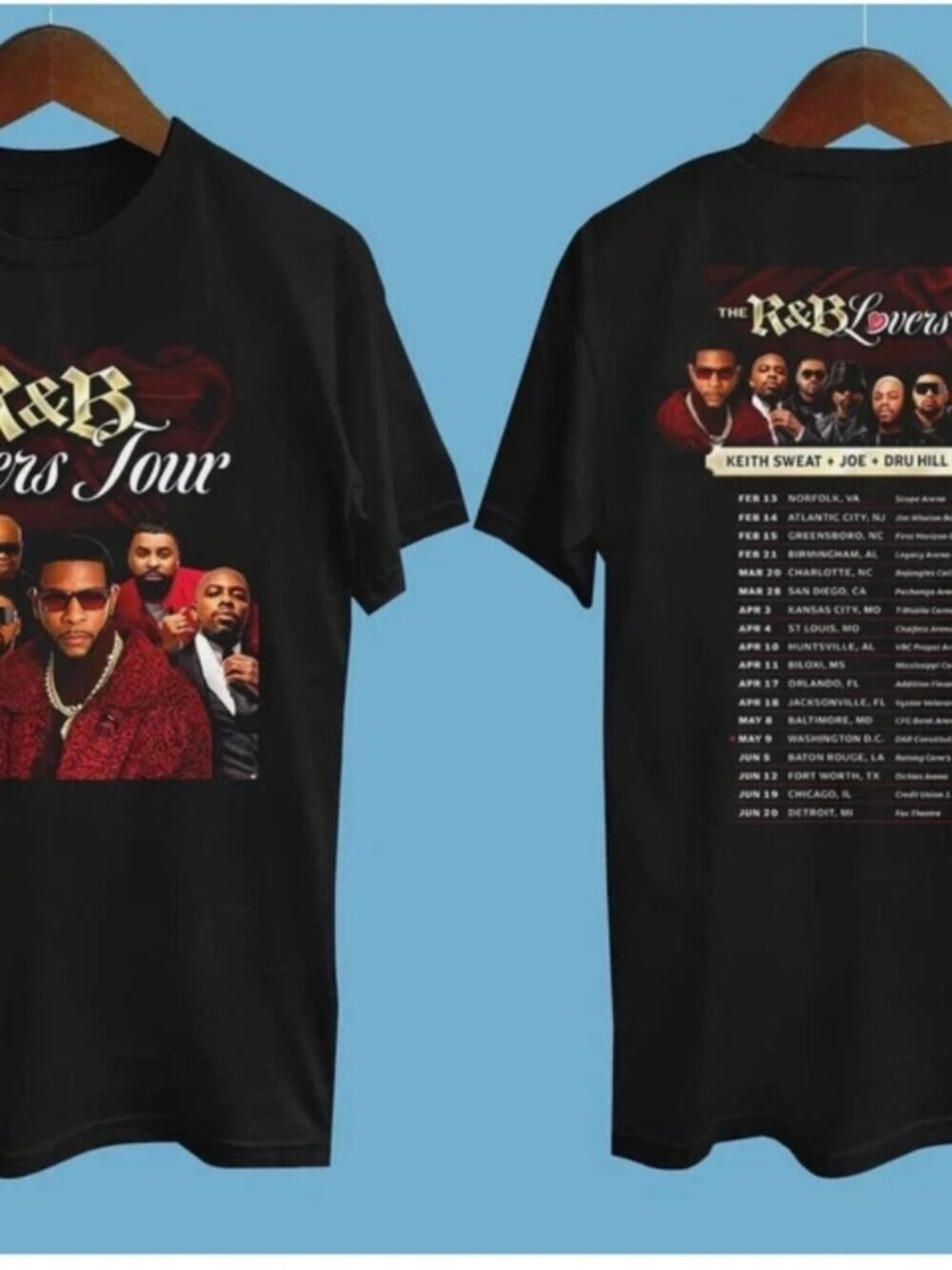2 Sides Keith Sweat The RB Lovers Tour 2026 Black Shirt  276